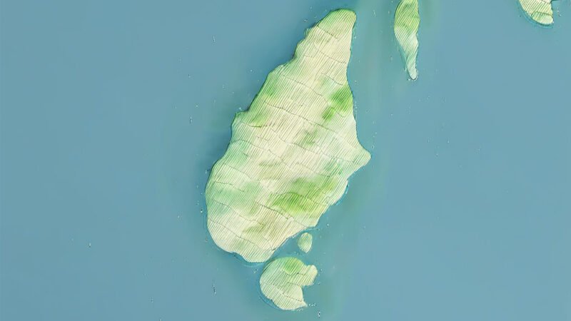 An image of Analativu, painted in watercolors. Analativu-Indian Ocean.