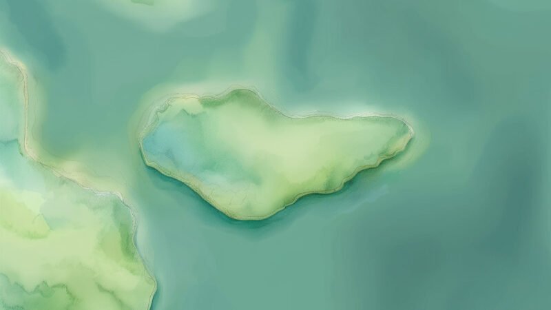 An image of Sværm, painted in watercolors. Sværm-Baltic Sea.